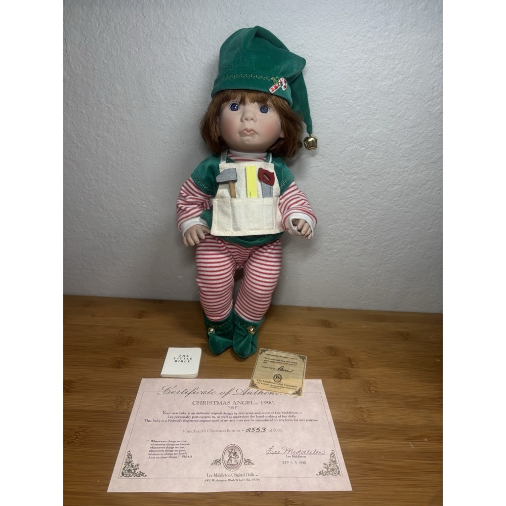 Lee Middleton Christmas Angel 'Elf' Figurine with COA and Original Box